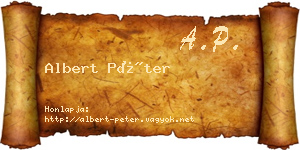 Albert Péter névjegykártya