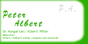 peter albert business card